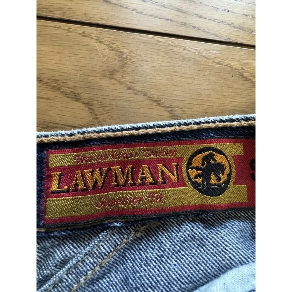 Vintage 90’s Lawman Western Slim Fit Straight‎ Leg Dark Blue Denim Jeans Size 1